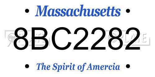 8BC2282 Massachusetts License Plate