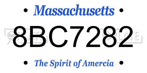 8BC7282 Massachusetts License Plate
