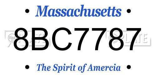 8BC7787 Massachusetts License Plate