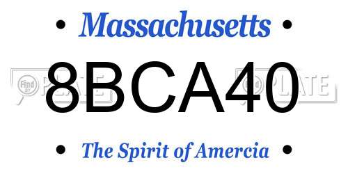 8BCA40 Massachusetts License Plate