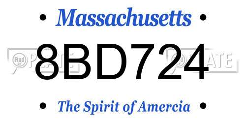 8BD724 Massachusetts License Plate