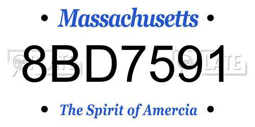 8BD7591 Massachusetts License Plate