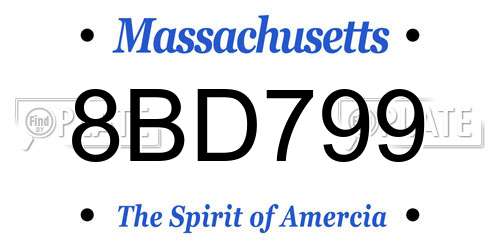 8BD799 Massachusetts License Plate