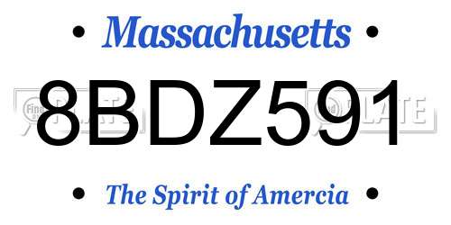 8BDZ591 Massachusetts License Plate