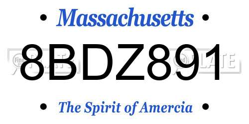 8BDZ891 Massachusetts License Plate