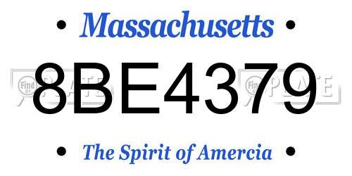 8BE4379 Massachusetts License Plate
