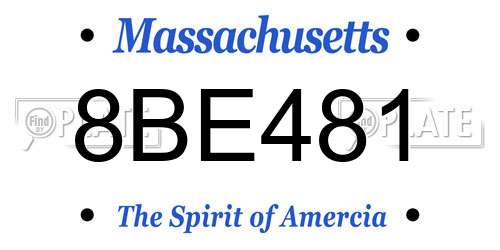 8BE481 Massachusetts License Plate