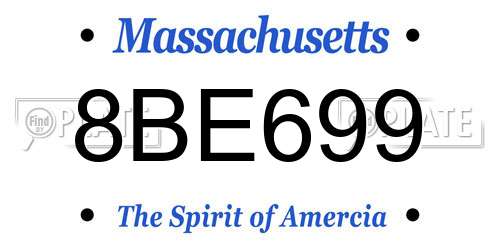 8BE699 Massachusetts License Plate