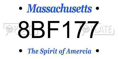 8BF177 Massachusetts License Plate