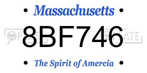 8BF746 Massachusetts License Plate