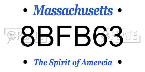 8BFB63 Massachusetts License Plate