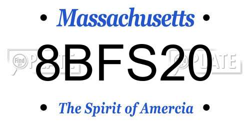8BFS20 Massachusetts License Plate