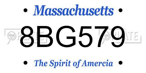 8BG579 Massachusetts License Plate