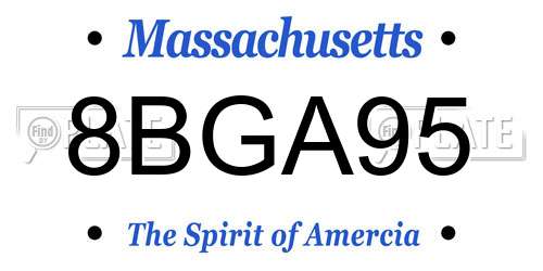 8BGA95 Massachusetts License Plate