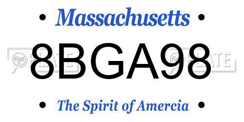 8BGA98 Massachusetts License Plate