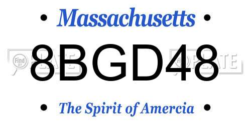 8BGD48 Massachusetts License Plate