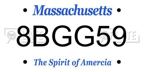 8BGG59 Massachusetts License Plate