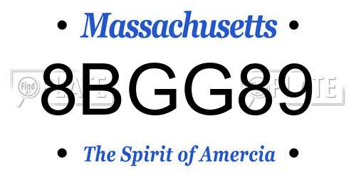 8BGG89 Massachusetts License Plate