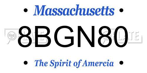 8BGN80 Massachusetts License Plate