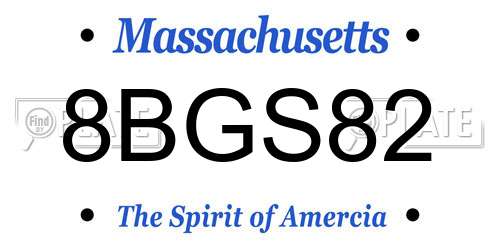 8BGS82 Massachusetts License Plate