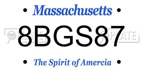 8BGS87 Massachusetts License Plate
