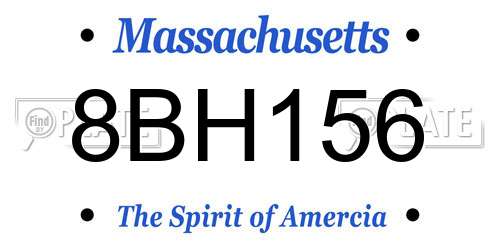8BH156 Massachusetts License Plate
