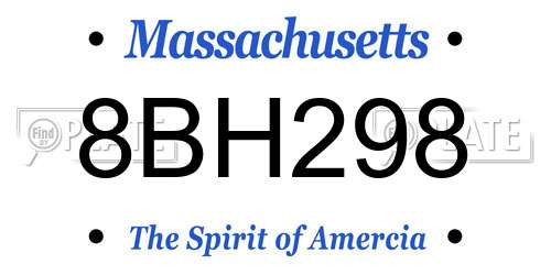 8BH298 Massachusetts License Plate