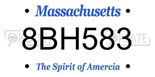 8BH583 Massachusetts License Plate