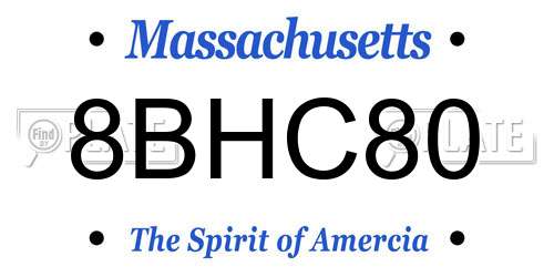 8BHC80 Massachusetts License Plate