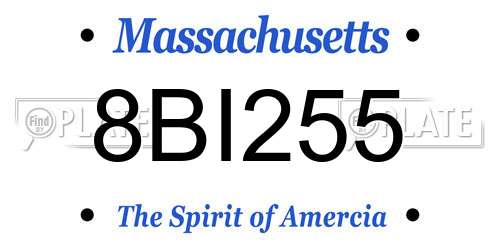 8BI255 Massachusetts License Plate