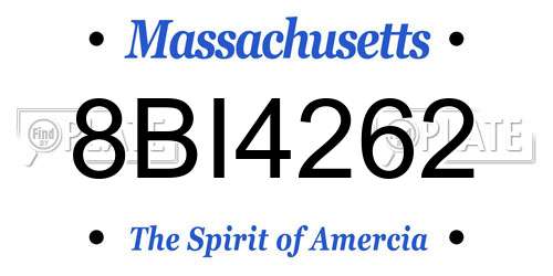 8BI4262 Massachusetts License Plate