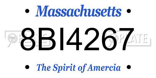 8BI4267 Massachusetts License Plate