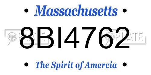 8BI4762 Massachusetts License Plate