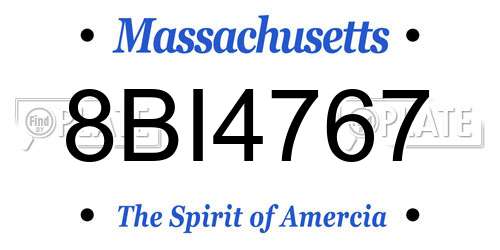 8BI4767 Massachusetts License Plate