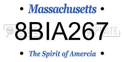 8BIA267 Massachusetts License Plate