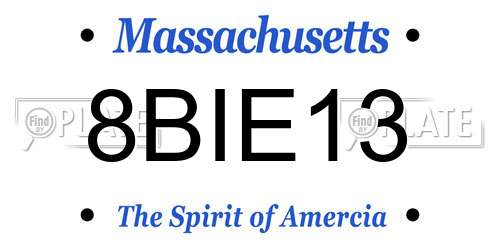8BIE13 Massachusetts License Plate