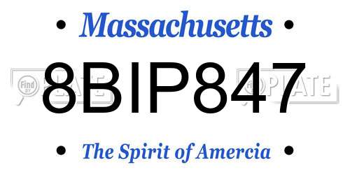 8BIP847 Massachusetts License Plate