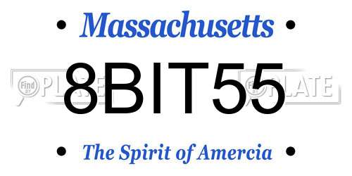8BIT55 Massachusetts License Plate