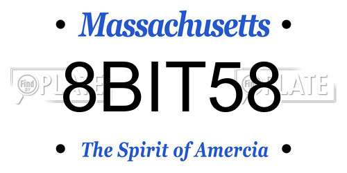 8BIT58 Massachusetts License Plate
