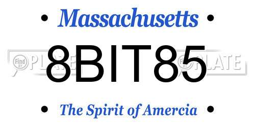 8BIT85 Massachusetts License Plate
