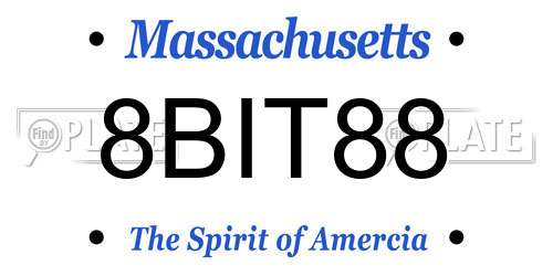 8BIT88 Massachusetts License Plate