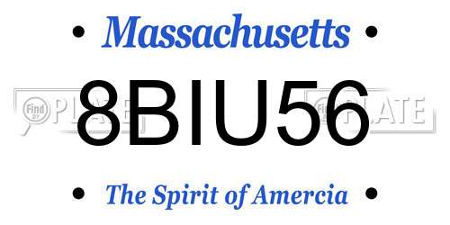 8BIU56 Massachusetts License Plate