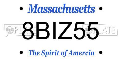 8BIZ55 Massachusetts License Plate