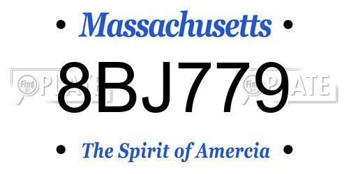 8BJ779 Massachusetts License Plate