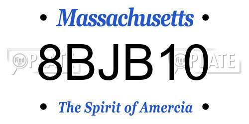 8BJB10 Massachusetts License Plate