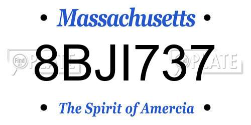 8BJI737 Massachusetts License Plate