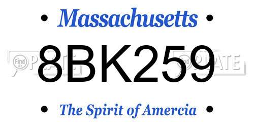 8BK259 Massachusetts License Plate
