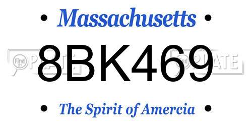 8BK469 Massachusetts License Plate