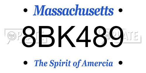 8BK489 Massachusetts License Plate