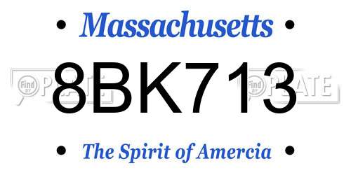 8BK713 Massachusetts License Plate